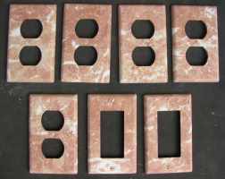 Tumbled marble switch plates